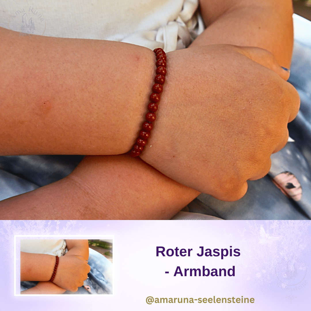 Roter Jaspis Kinderarmband für Mädchen – stärkt innere Stärke, Mut und gibt ein starkes Fundament
