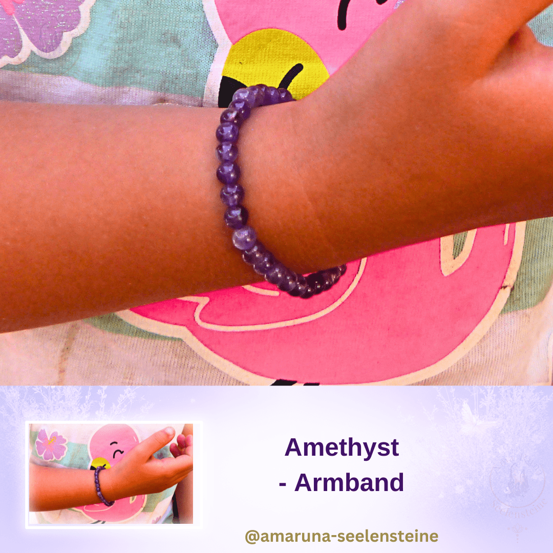 Amethyst Kinderarmband für Mädchen – fördert innere Ruhe und Gelassenheit bei Überreizung und Schulstress