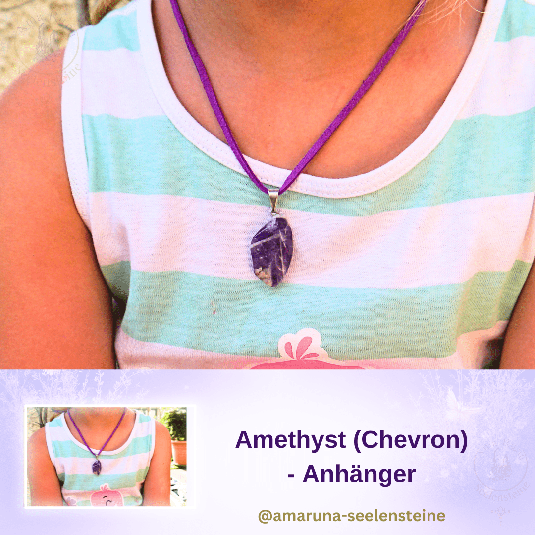 Amethyst Chevron Anhänger für Mädchen – fördert inneren Frieden, klare Gedanken und ruhigen Schlaf