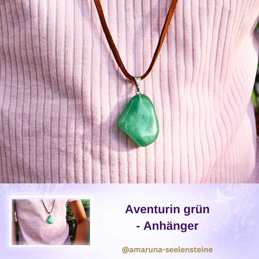 Grüner Aventurin Anhänger für Mädchen – fördert gute Laune, Kreativität und positive Energie