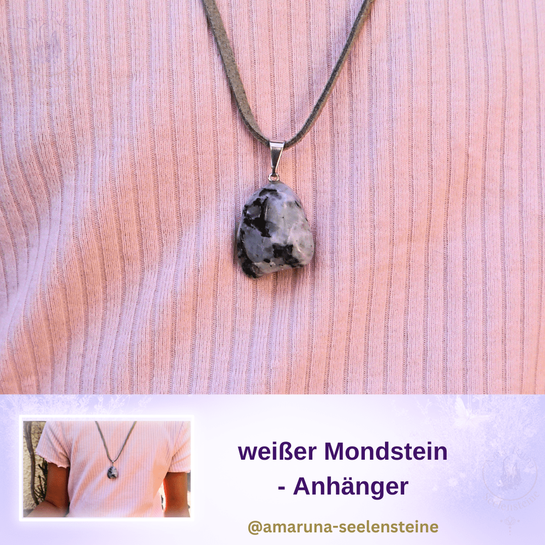Weißer Mondstein Anhänger für Mädchen – fördert Intuition, innere Ruhe und stärkt die innere Stimme