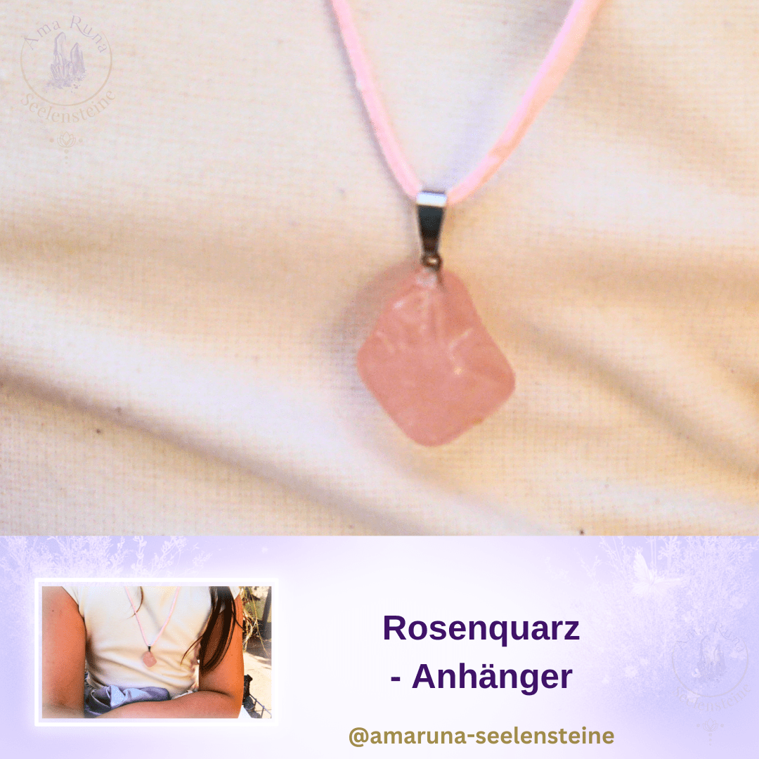 Rosenquarz Anhänger für Mädchen – fördert Selbstliebe, Geborgenheit und das Gefühl, genau richtig zu sein
