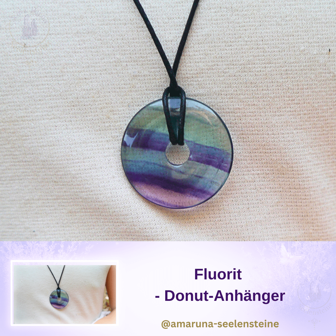 Fluorit Donut-Anhänger – Klarer Kopf für Kinder für Konzentration, mentale Klarheit und Fokus