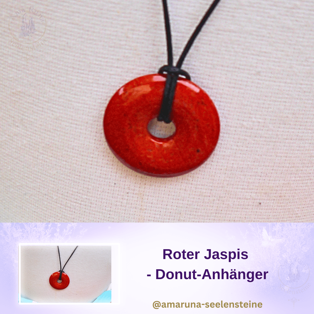 Roter Jaspis Donut-Anhänger – Feuerkrieger für Kinder für innere Kraft, Mut und Ausdauer