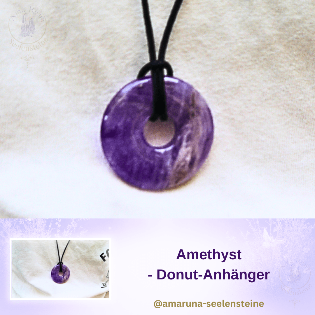 Amethystquarz Donut-Anhänger – Ruhiger Held für Kinder für innere Ruhe, mentalen Frieden und Selbstvertrauen