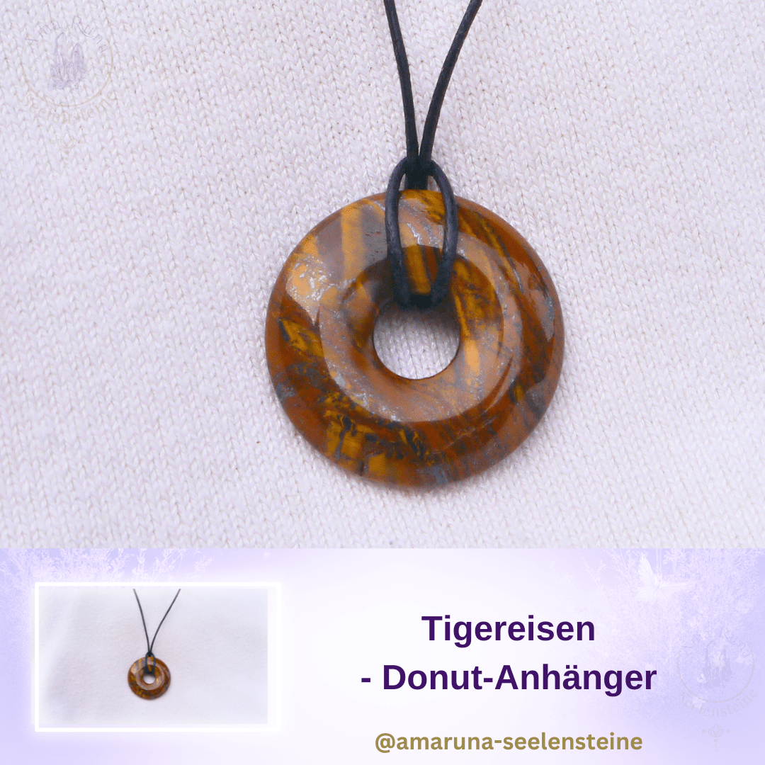 Tigereisen Donut-Anhänger – Starker Krieger für Kinder für innere Kraft, Erdung und starken Schutz