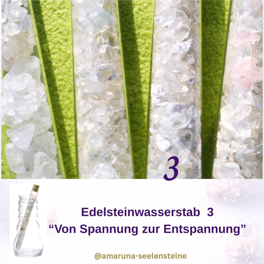 Edelsteinstab Von Spannung zur Entspannung mit Magnesit und Bergkristall für Entspannung und Selbstakzeptanz