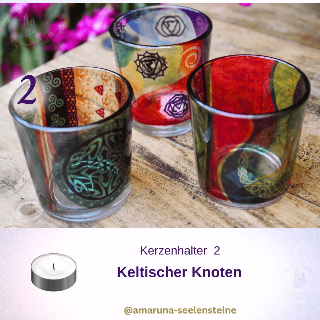 Glas-Kerzenhalter – Keltischer Knoten
