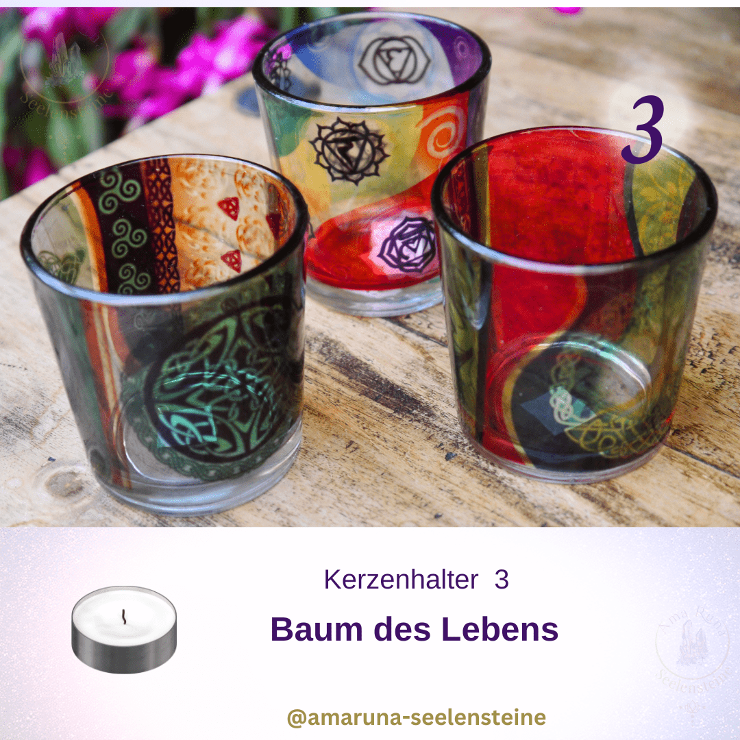 Glas-Kerzenhalter – Yggdrasil