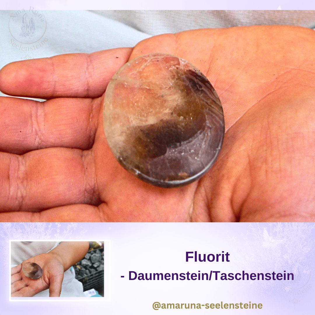 Fluorit Daumenstein – klarer Denker für Kinder für klaren Kopf, starke Konzentration und geordnete Gedanken