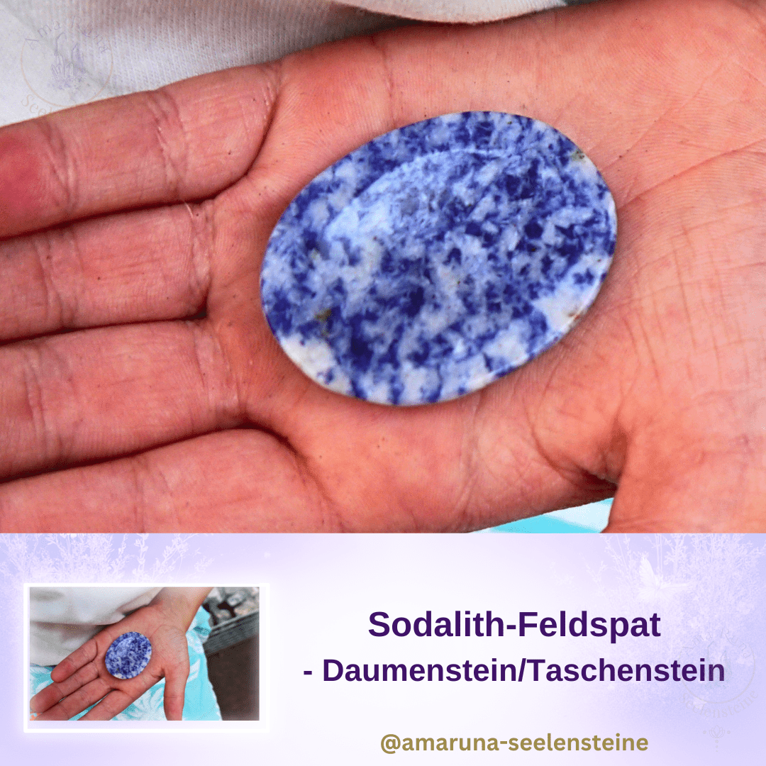 Sodalith-Feldspat Daumenstein – innerer Frieden für Kinder für Ruhe, mentale Klarheit und Gelassenheit
