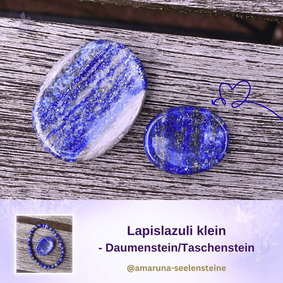 Lapis lazuli Daumenstein – Sternenstein für Kinder für klare Gedanken, Selbstbewusstsein und mutige Kommunikation