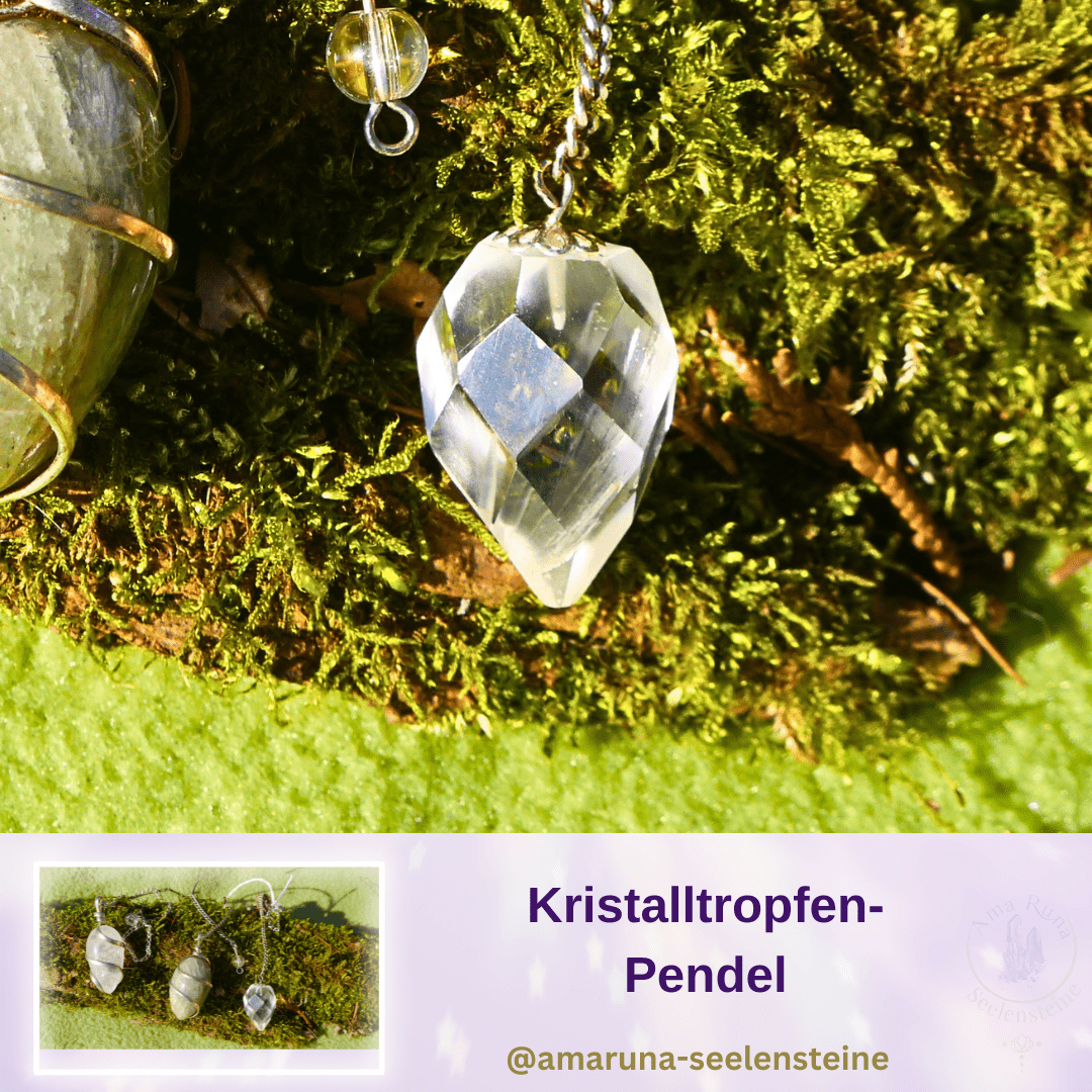 Facettiertes Kristalltropfen-Pendel – fördert direkte, unkomplizierte Antworten und eignet sich ideal als Einsteiger-Pendel.