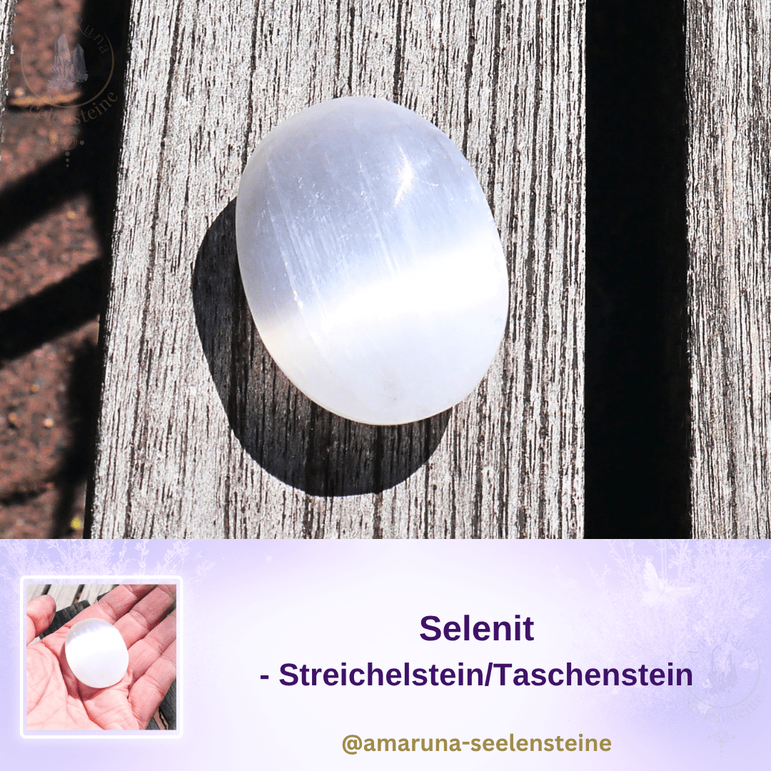 Selenit Daumenstein – sanfter Lichtstein für Kinder für innere Ruhe, klaren Kopf und besseren Schlaf