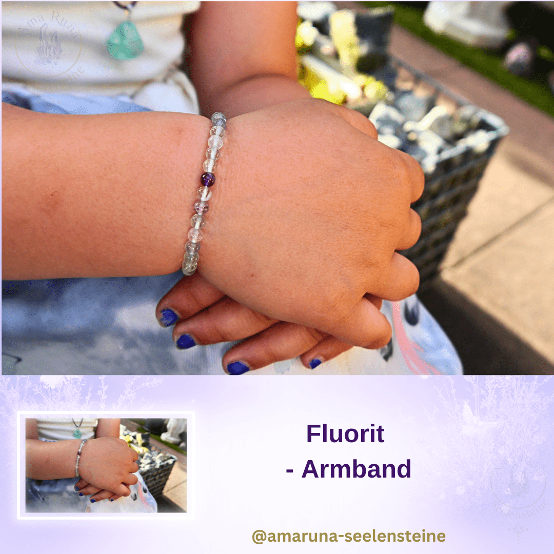 Fluorit Kinderarmband für Mädchen – fördert klaren Kopf, Konzentration und hilft bei Schulstress