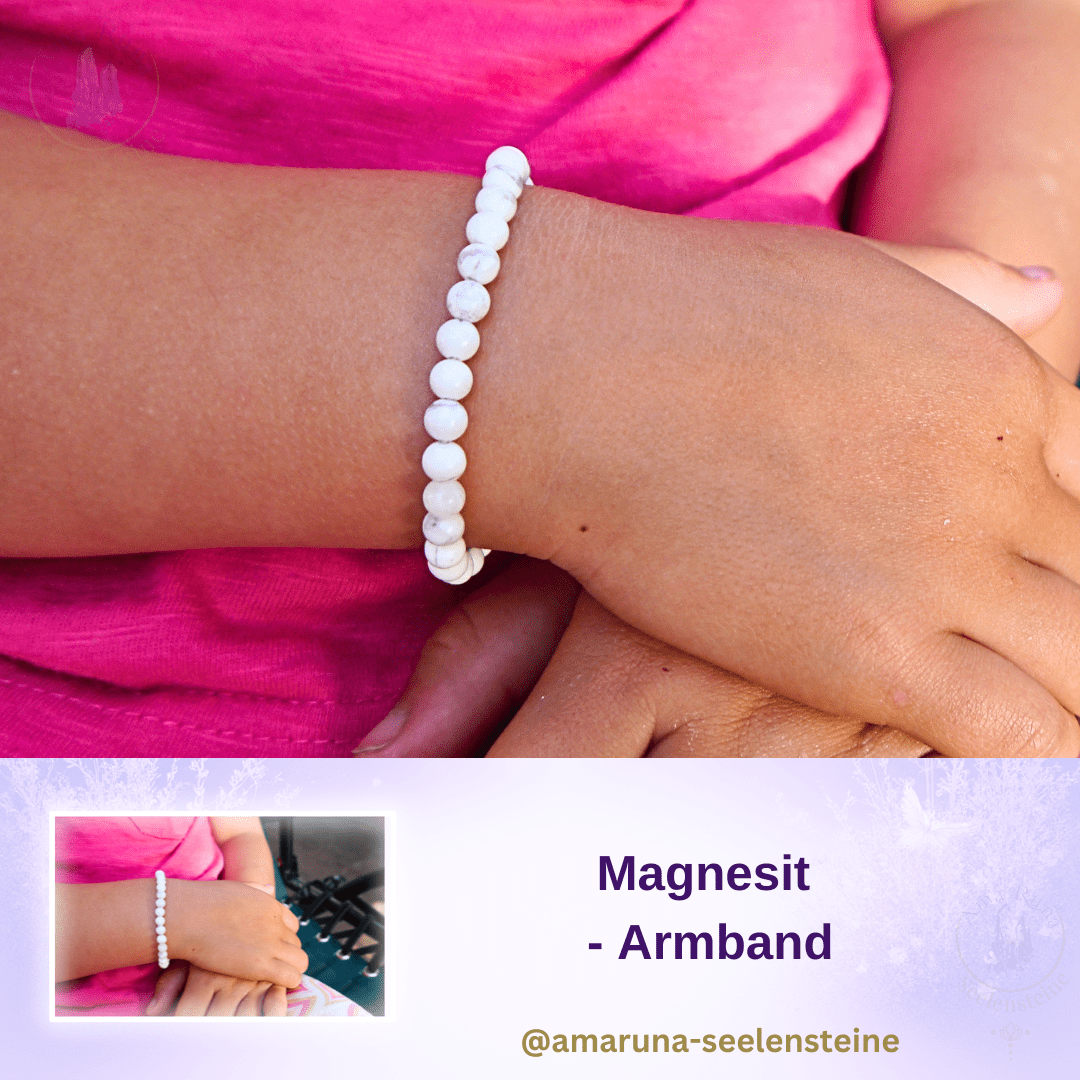 Magnesit Kinderarmband für Mädchen – fördert innere Ruhe, Gelassenheit und einen ruhigen Schlaf