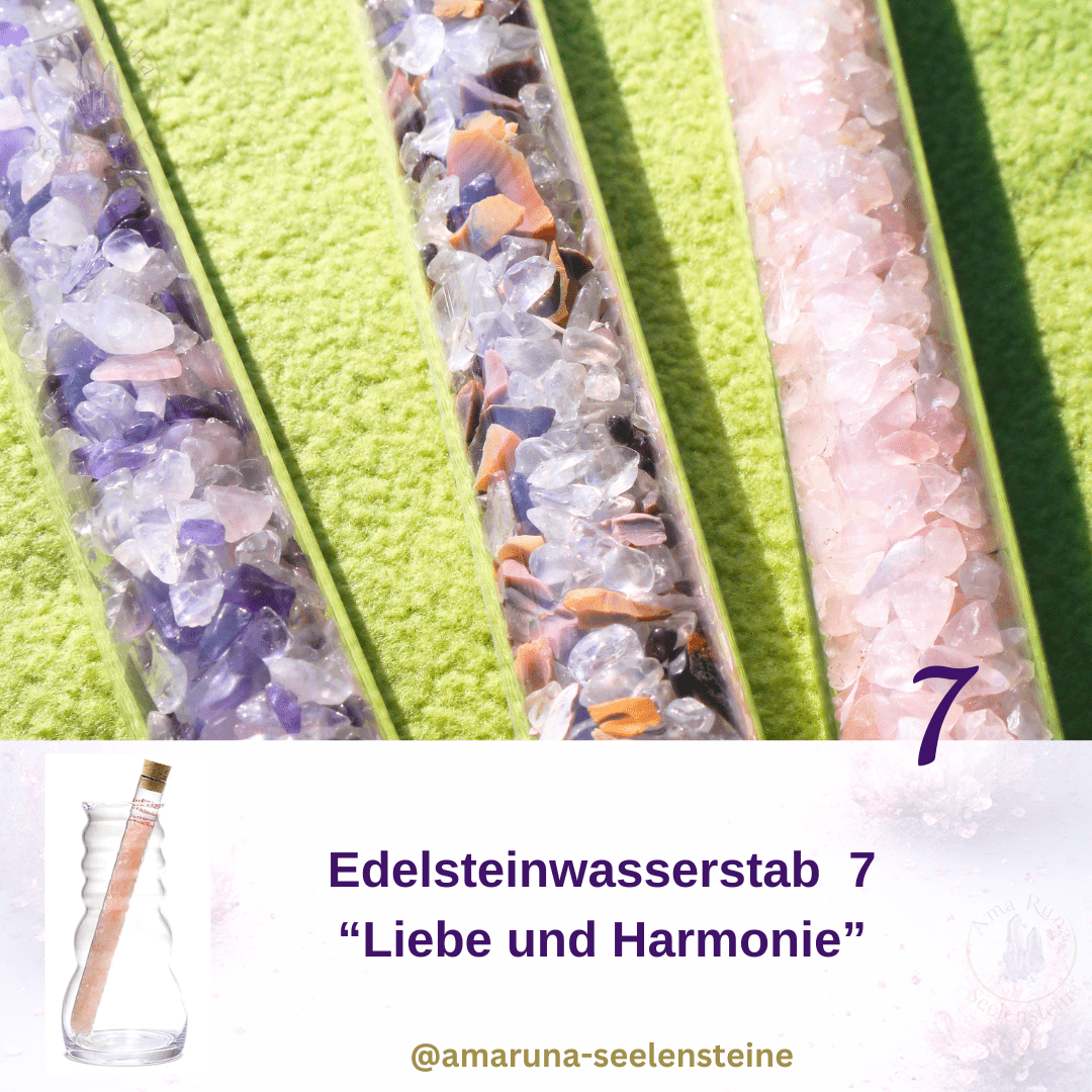 Edelsteinstab Liebe und Harmonie mit Rosenquarz für Liebe, Harmonie und Herzlichkeit
