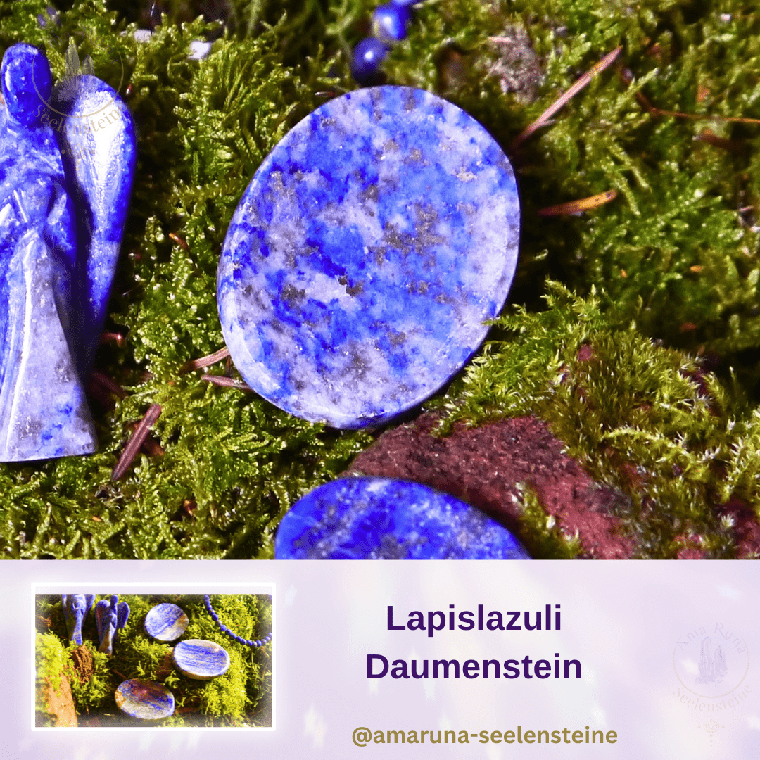 Tiefblauer Lapislazuli Daumenstein – fördert Weisheit, geistige Klarheit und authentische Kommunikation und stärkt die innere Stimme.