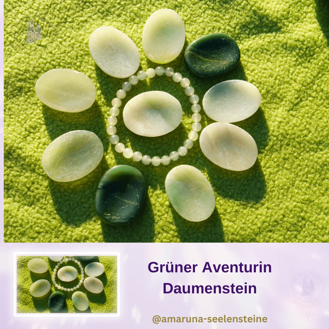 Grüner Aventurin Daumenstein – fördert Herzheilung, Mitgefühl und inneren Frieden und unterstützt emotionale Heilung.
