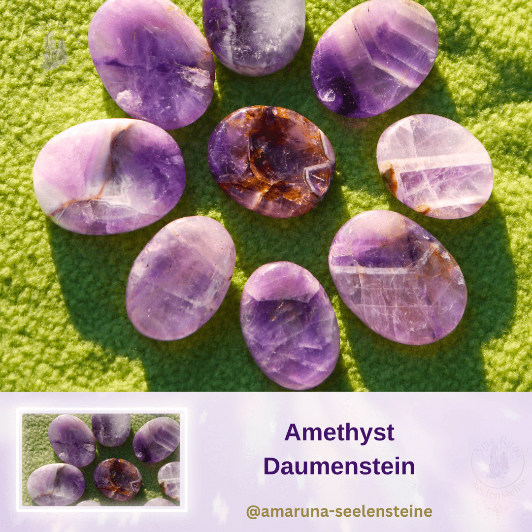 Violetter Amethyst Daumenstein – fördert geistige Klarheit, innere Ruhe und Schutz und beruhigt Gedankenkreise.