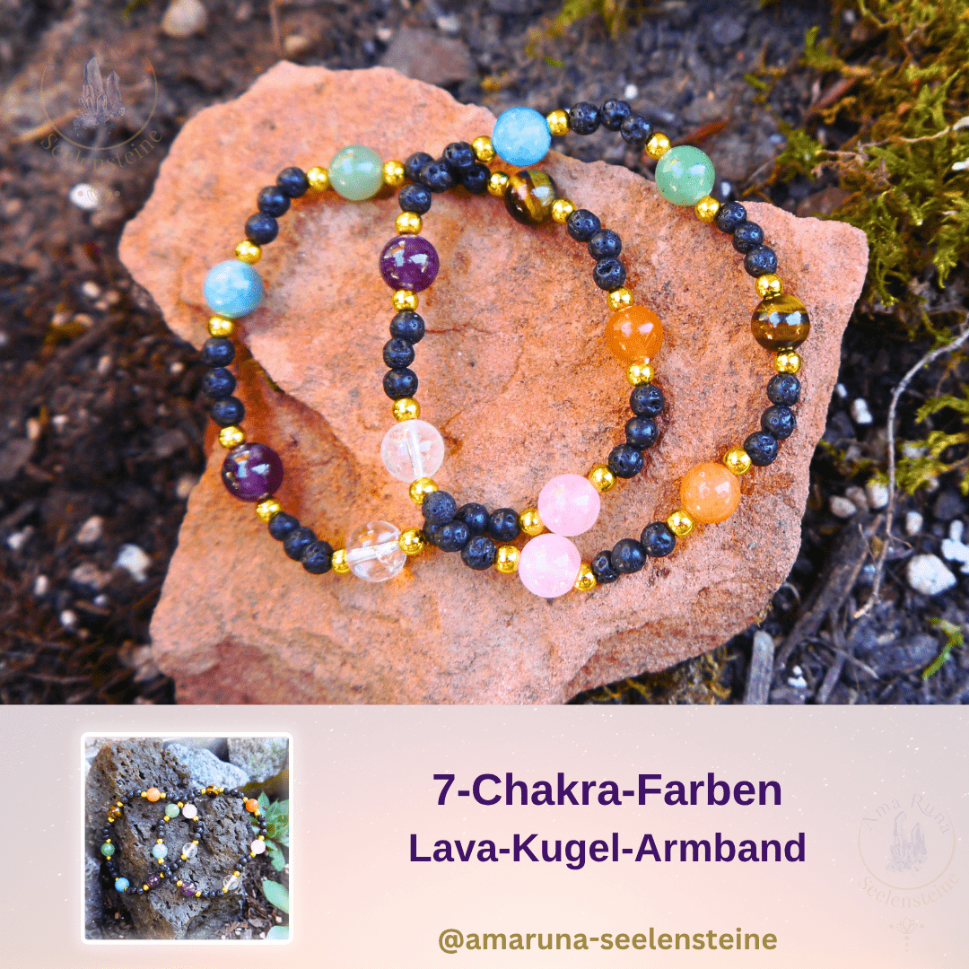 7-Chakra-Farben Lava-Kugel-Armband