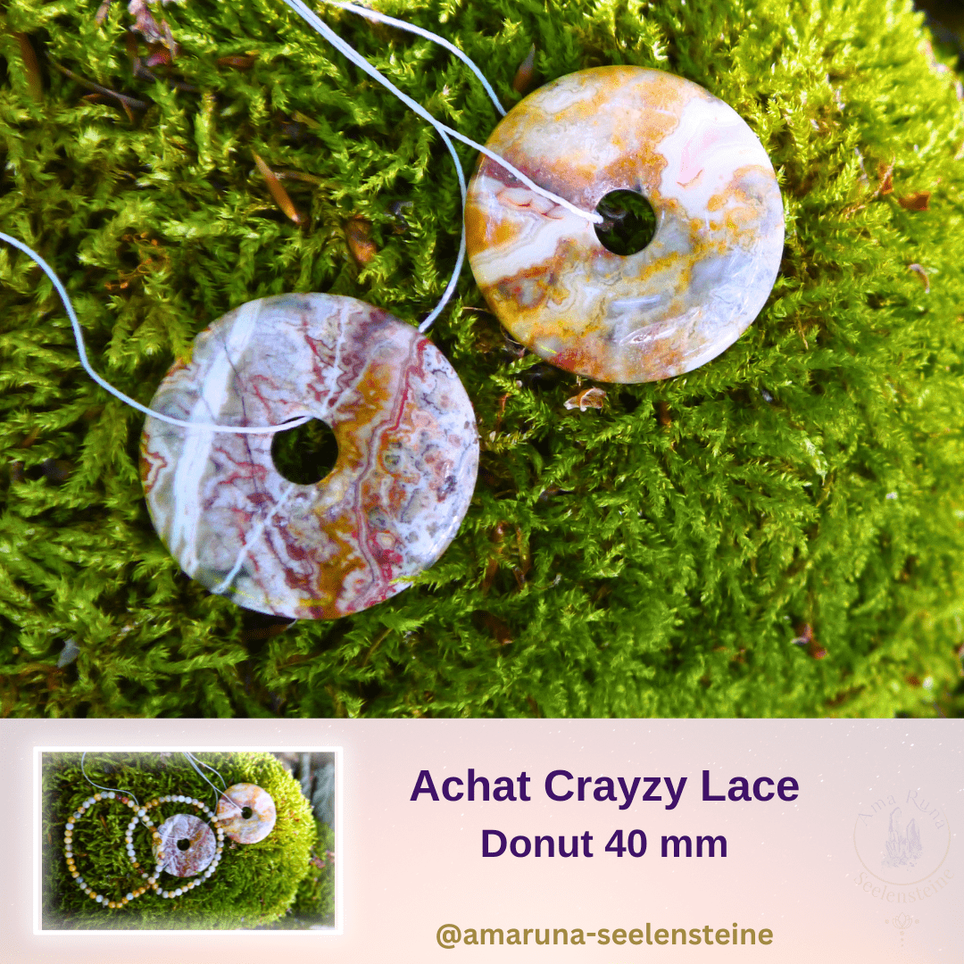 Achat Crazy Lace Donut (Pi-Scheibe) 40 mm