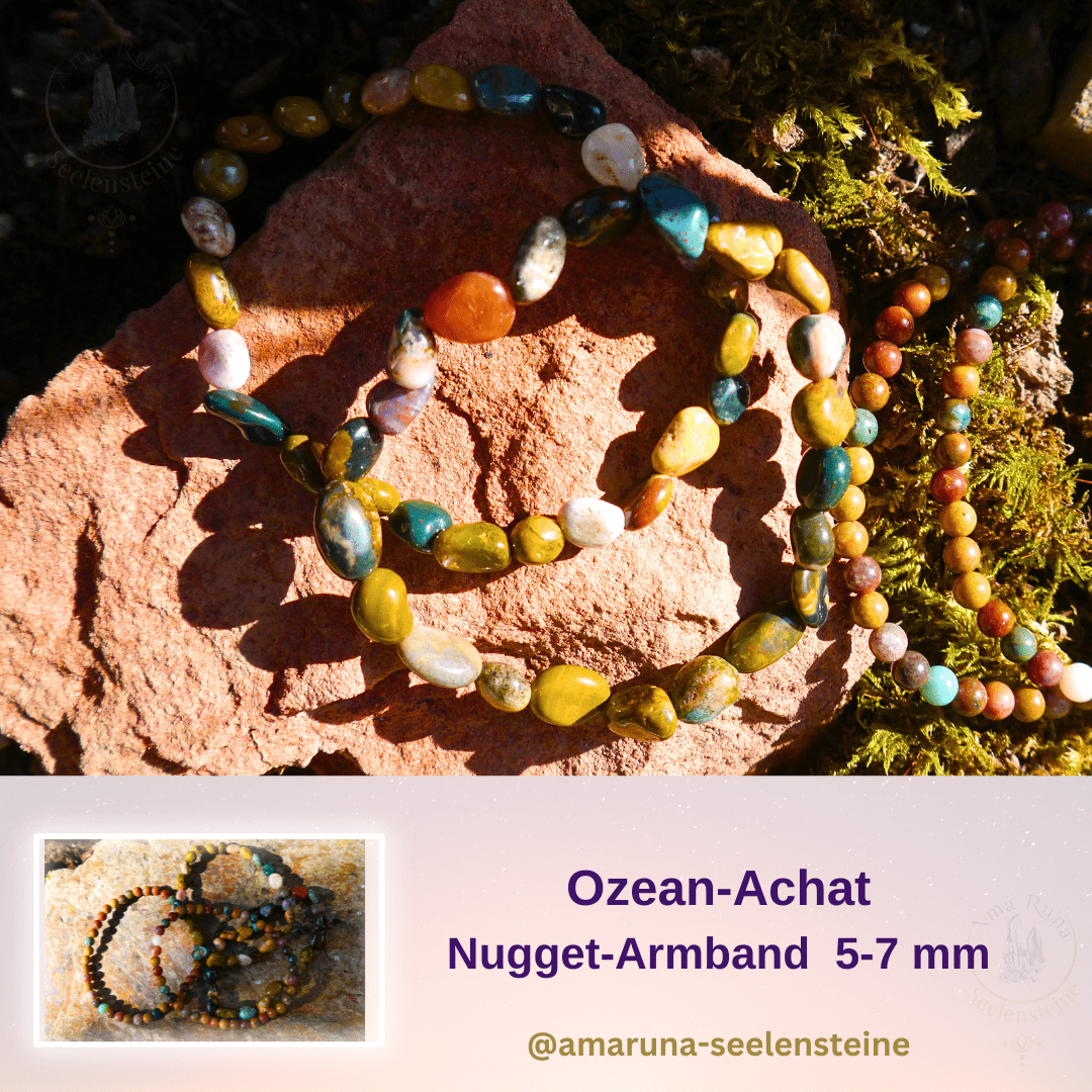 Ozean-Achat Nugget-Armband 5-7 mm