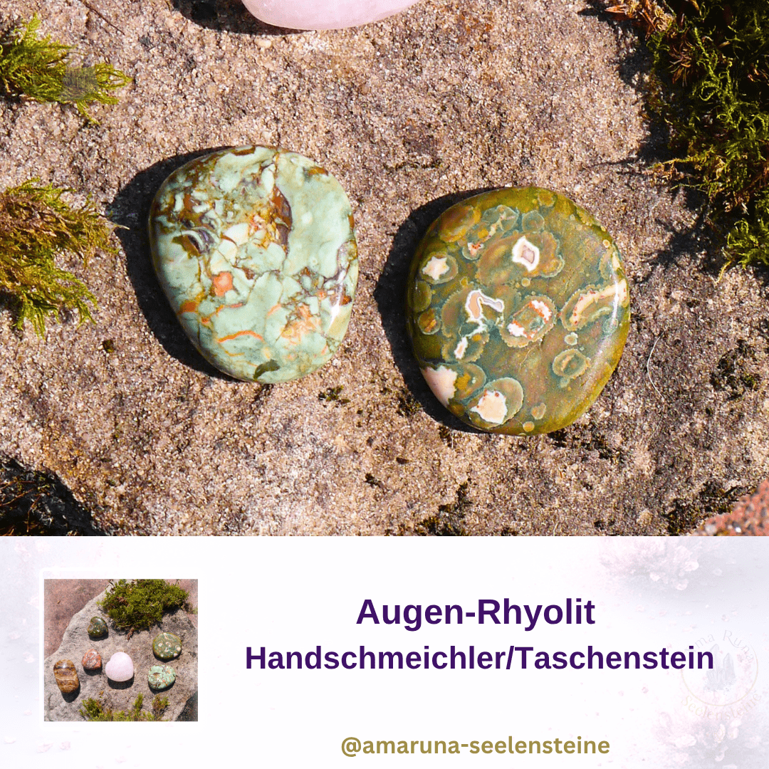 Grüngrauer Augen-Rhyolit Taschenstein – fördert innere Ruhe, Klarheit und emotionale Balance und beruhigt das Nervensystem.