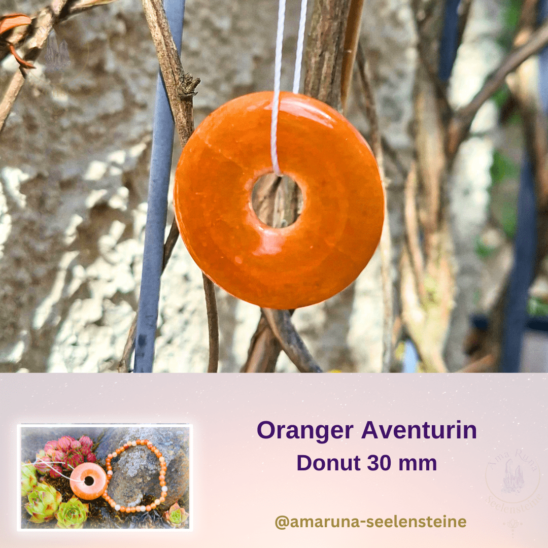 Oranger Aventurin Donut (Pi-Scheibe) 30 mm