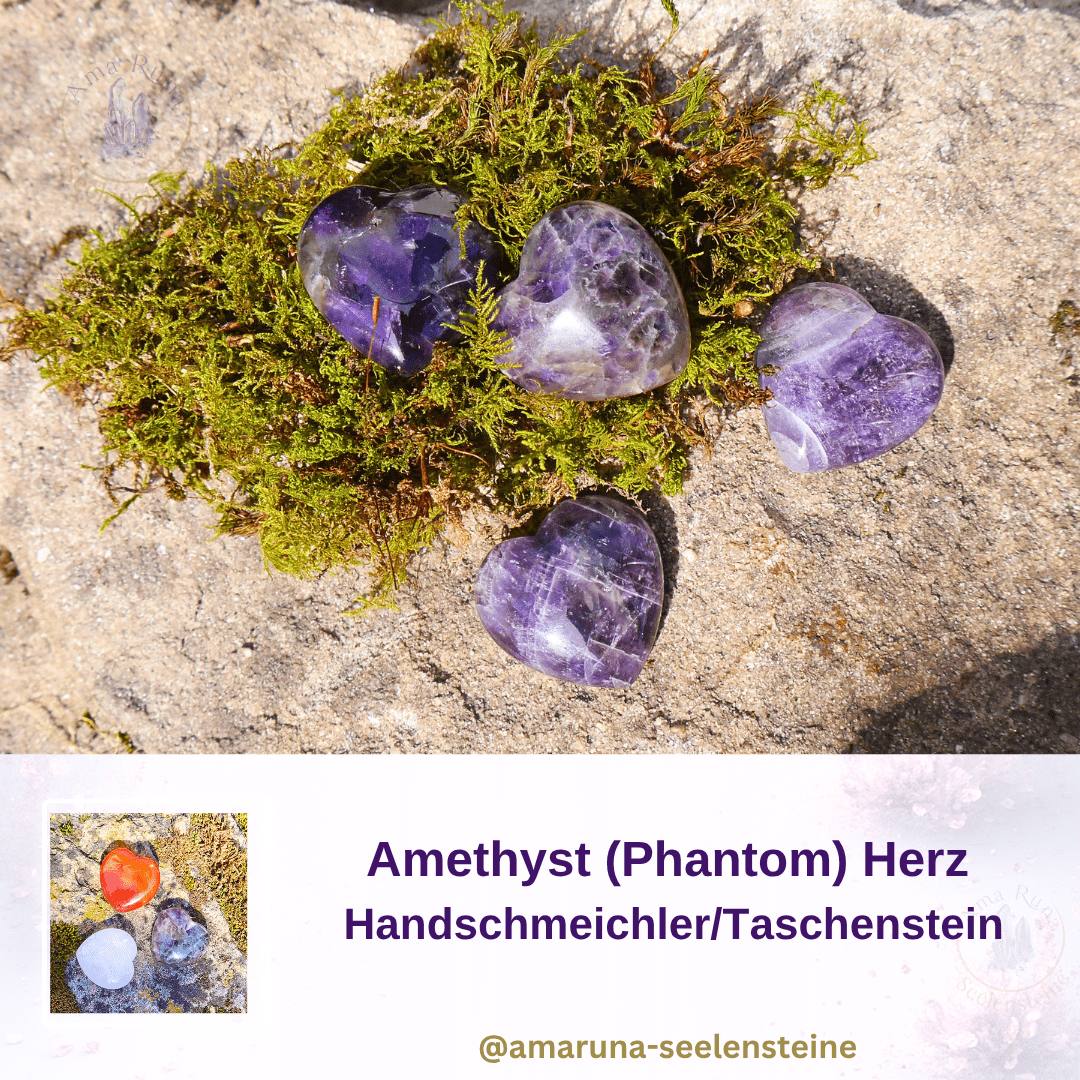 Violettes Amethyst Phantom-Herz – fördert geistige Klarheit, innere Ruhe und spirituelle Entwicklung und hilft bei Gedankenkreisen.