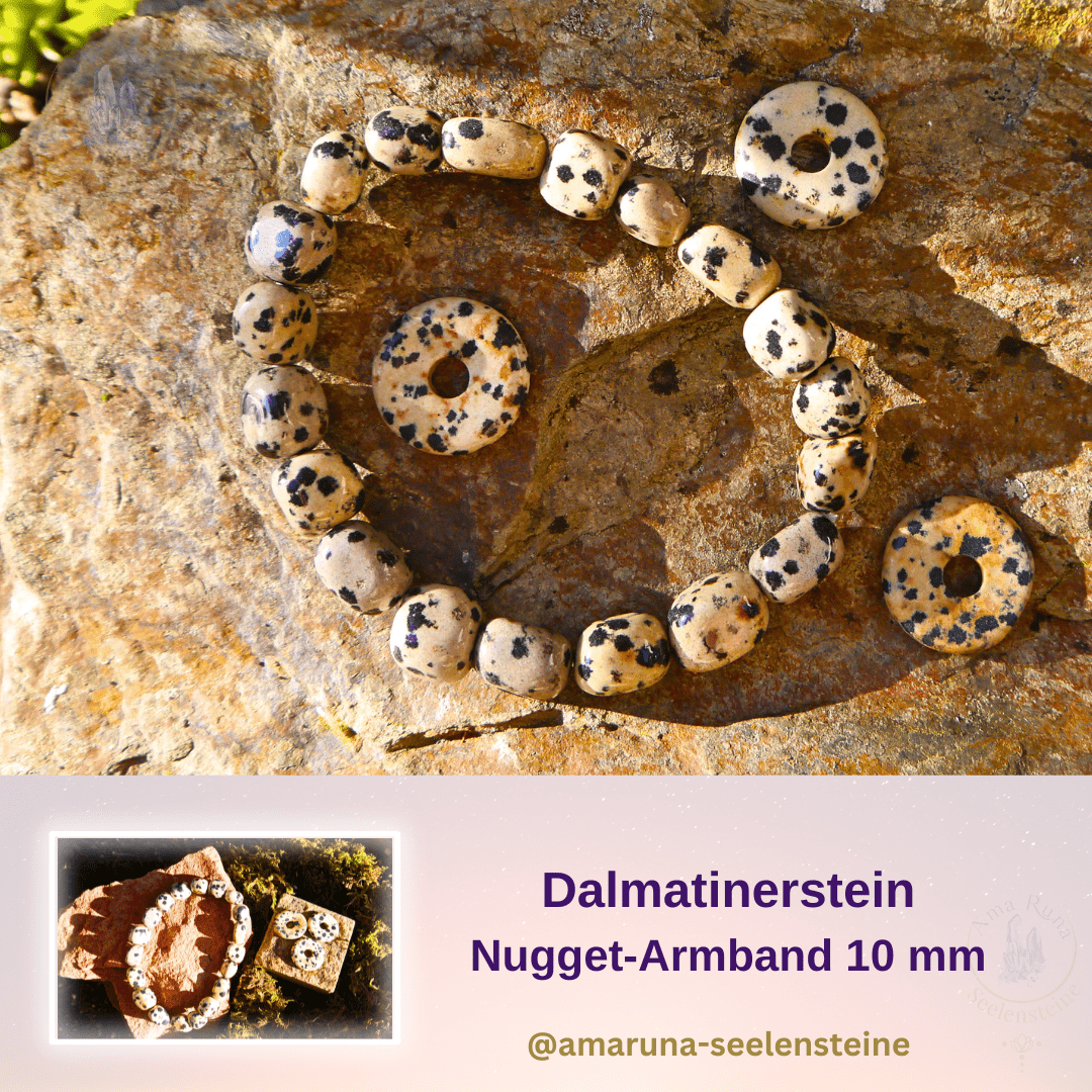 Dalmatinerstein Nugget-Armband 10 mm