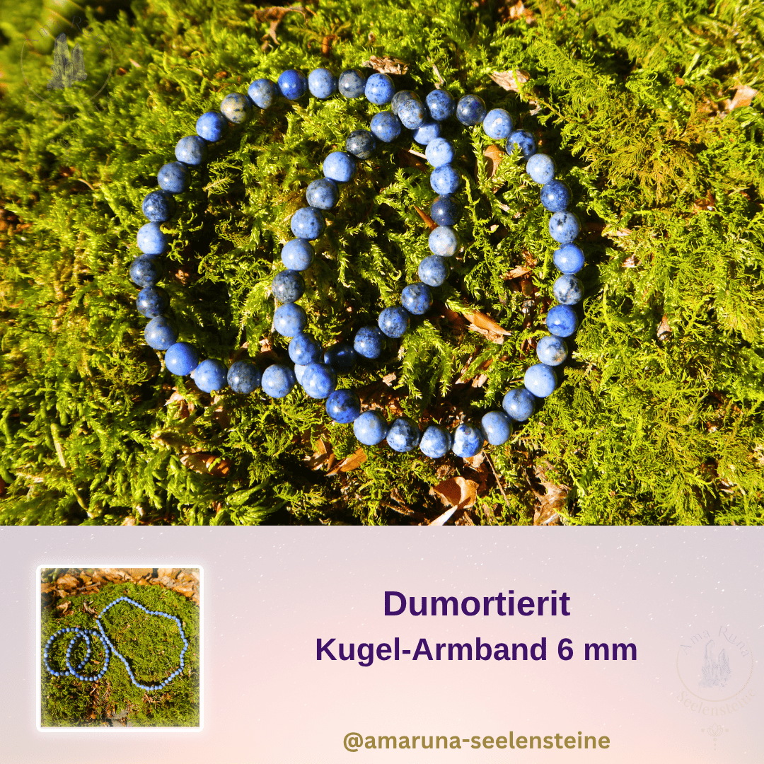 Dumortierit Kugel-Armband 6 mm