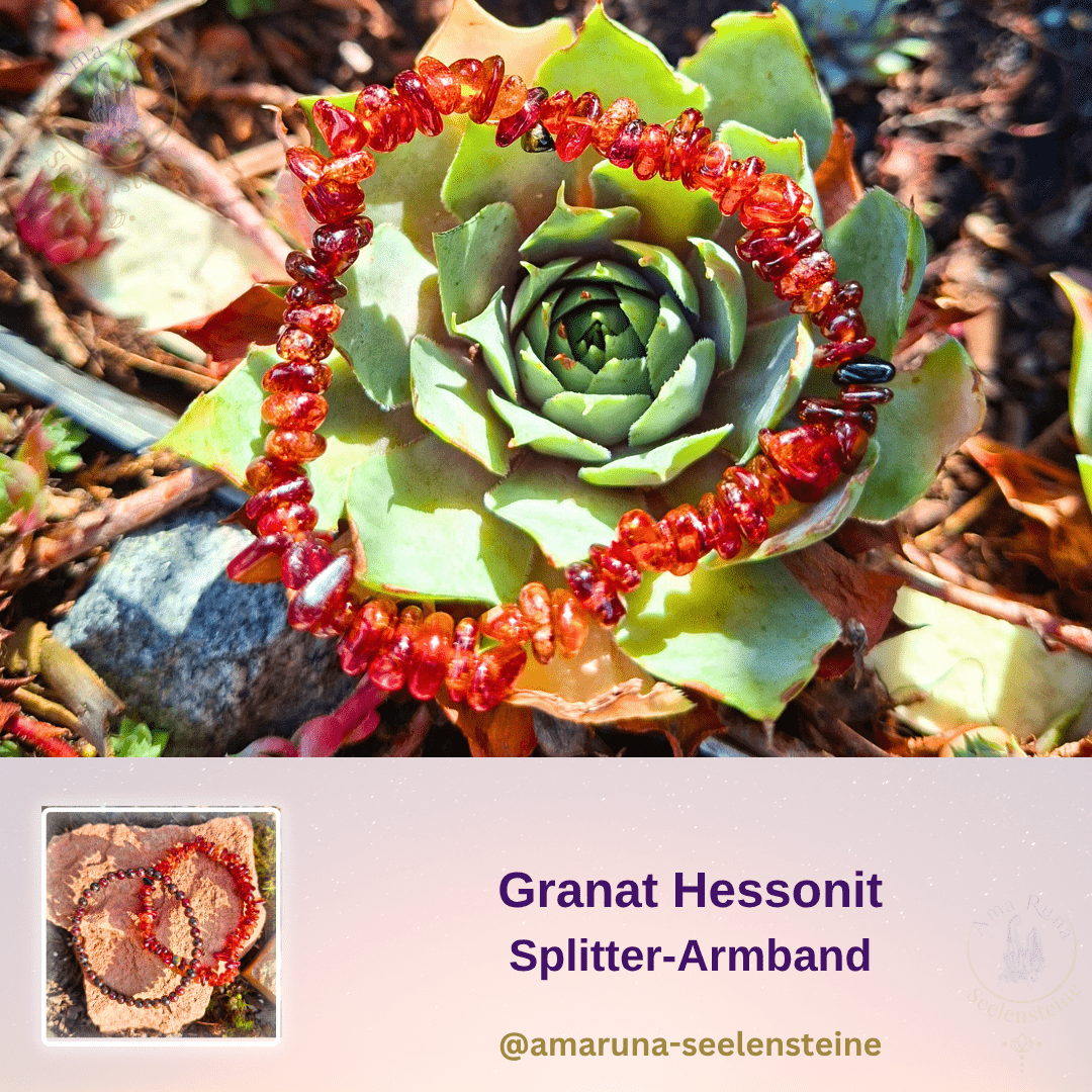 Granat Hessonit Splitterarmband