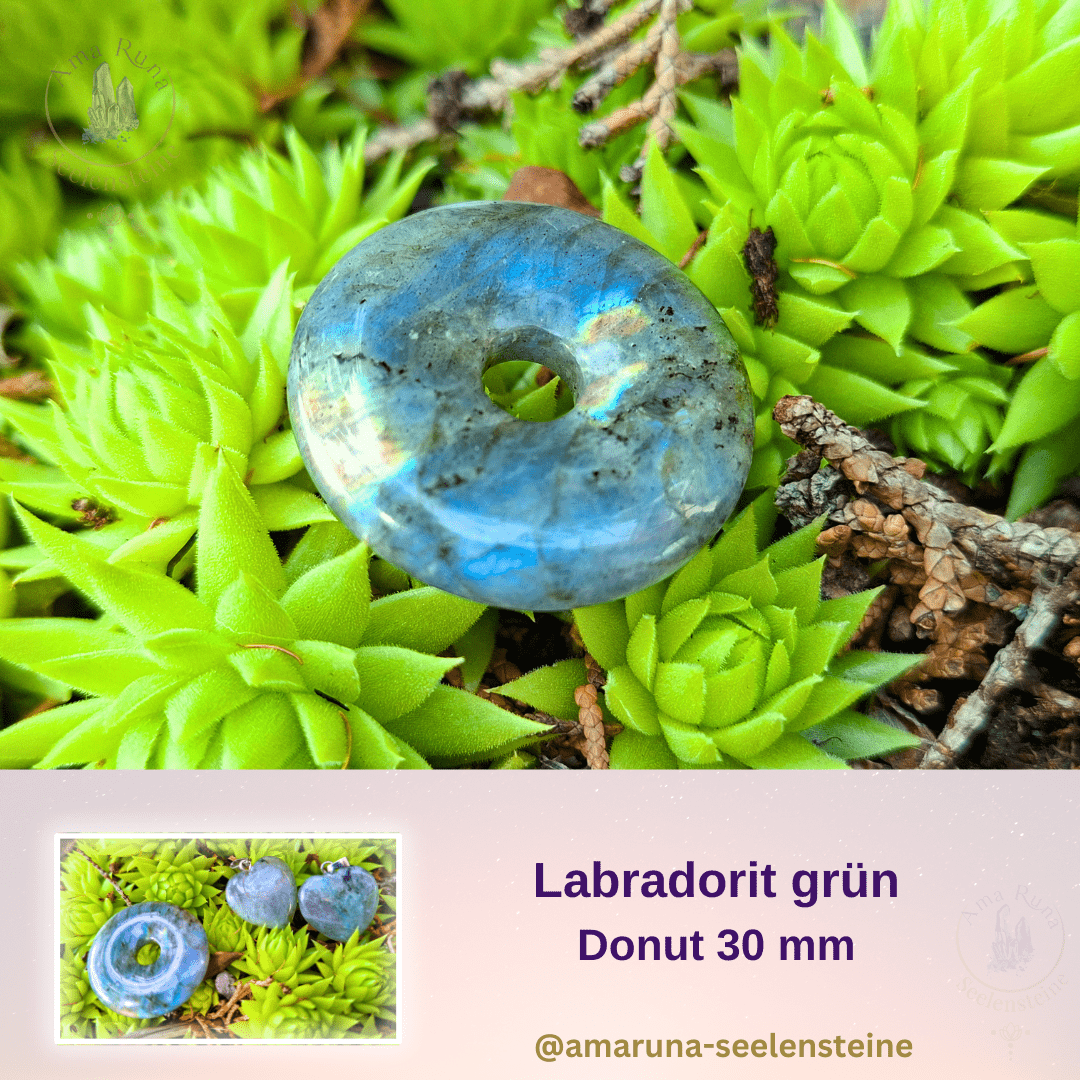 Labradorit grün Donut (Pi-Scheibe) 30 mm