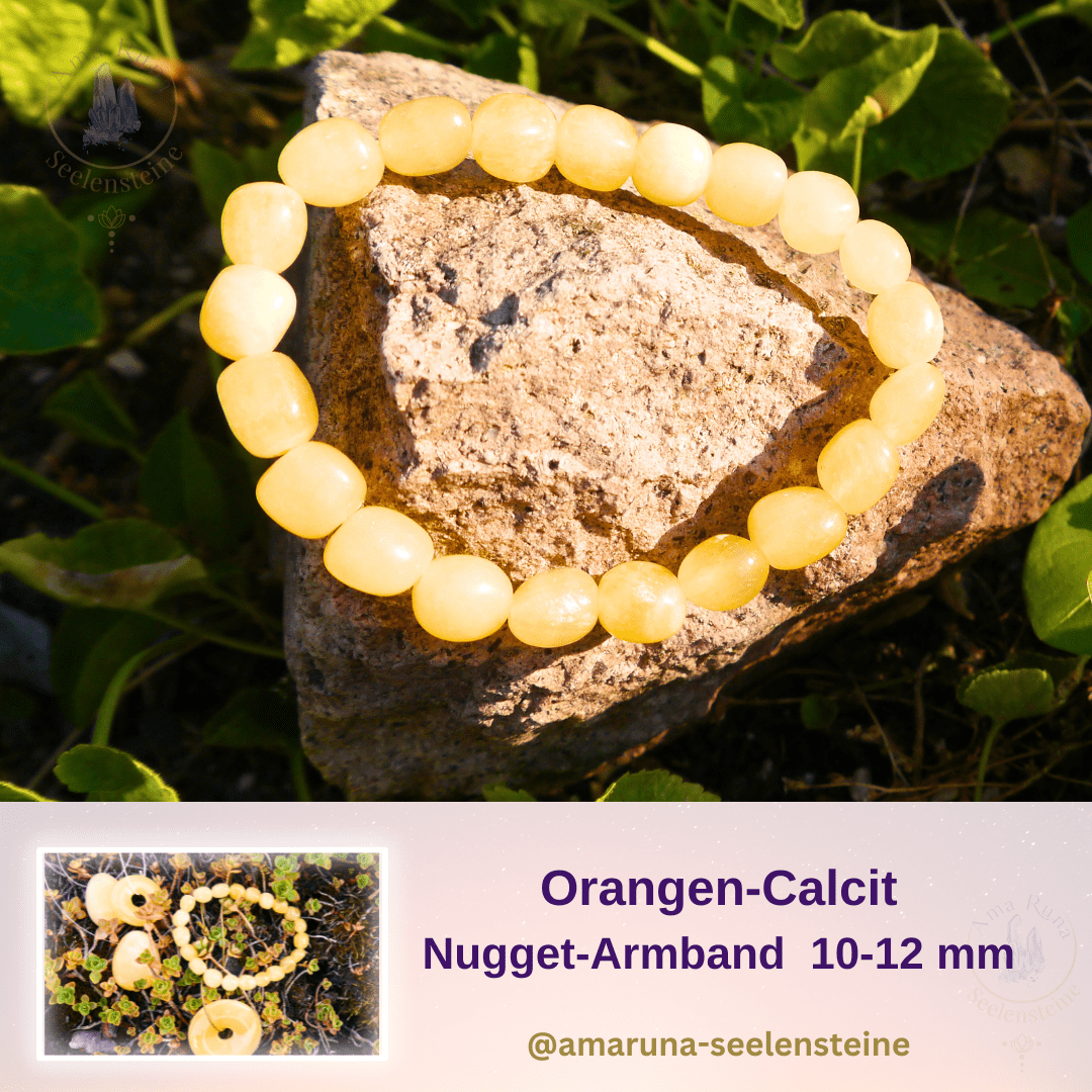 Orangen-Calcit Nugget-Armband 10–12 mm