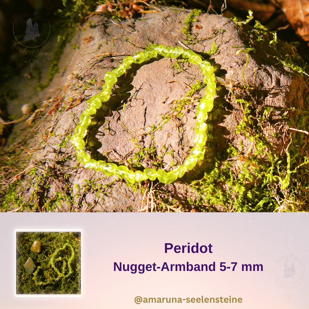 Peridot Nugget-Armband 5-7 mm