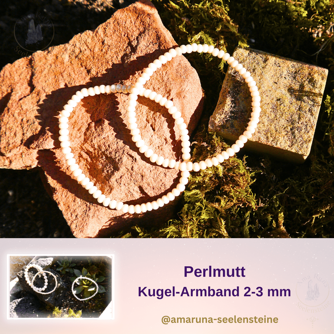 Perlmutt Kugel-Armband 2-3 mm