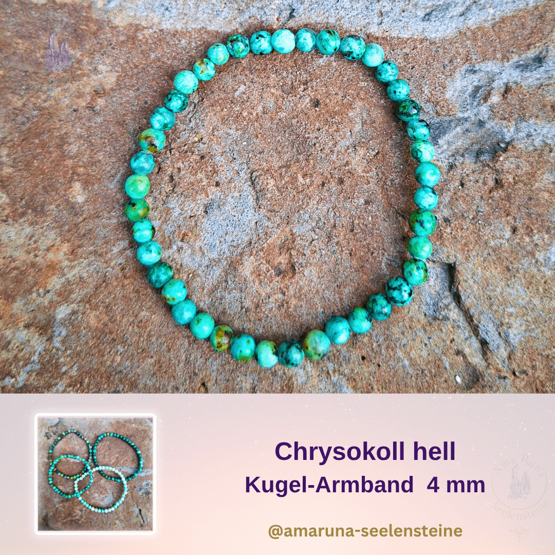 Chrysokoll Kugelarmband 4 mm hell
