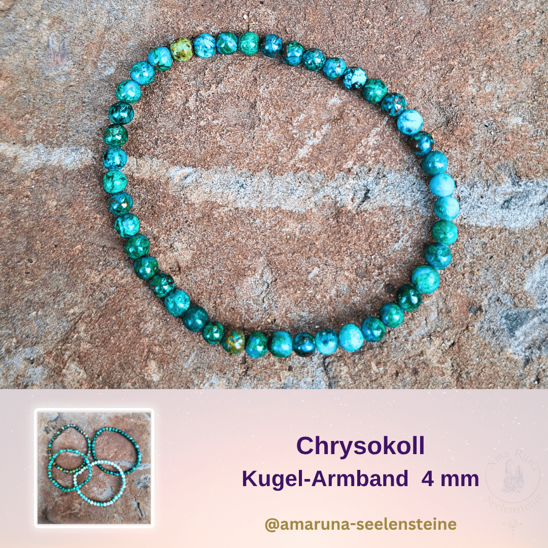 Chrysokoll Kugelarmband 4 mm